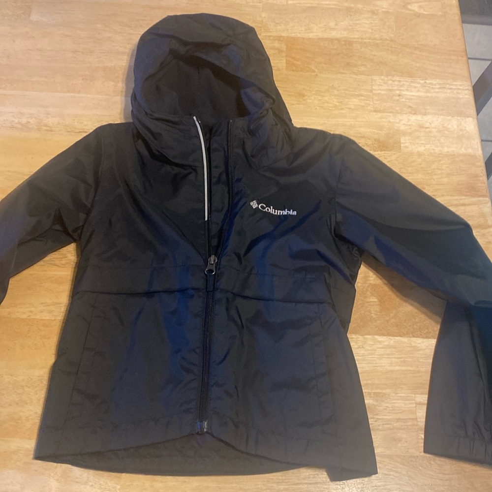 Girls Xs Columbia fleece lined rain jacket.